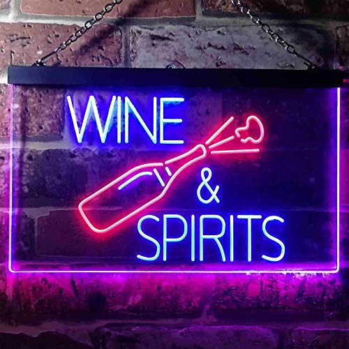 Wine and Spirits Dual LED Neon Light Sign